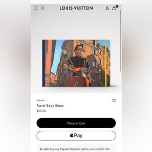 Brand new Louis Vuitton collector travel book.  Rome. Sealed.